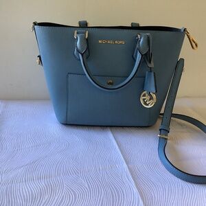 Authentic Michael Kors Blue Handbag Purse New